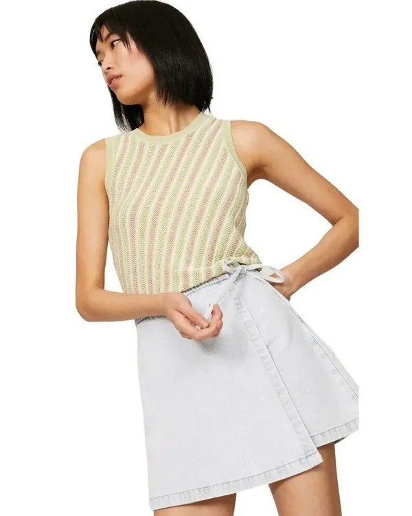 BlankNyc Don't You Know Denim Skort in Blue 29 Womens Jean Skirt Shorts - Image 11
