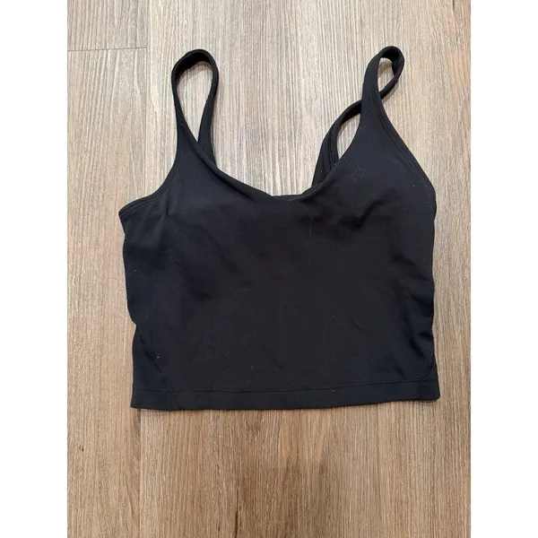 Lululemon Align tank‎ top black V neck cropped shelf bra size 2 - Image 3