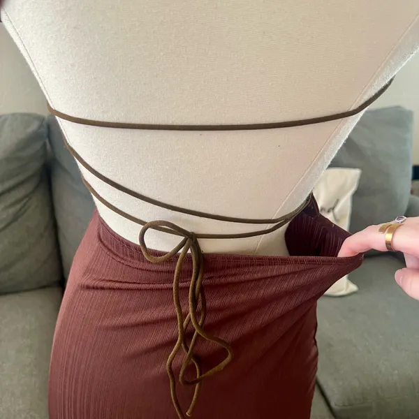 Chocolate Brown Strappy Bodycon Dress - Image 9