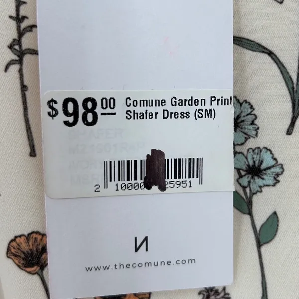 Comune Shafer Garden Print Dress Ivory Floral Long Sleeve Removable Top‎ NWT S - Image 7