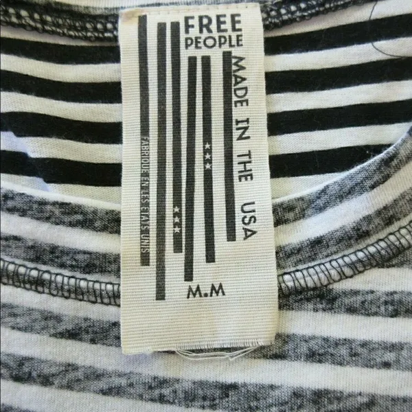 Free People distressed tee reverse print sz Med - Image 5