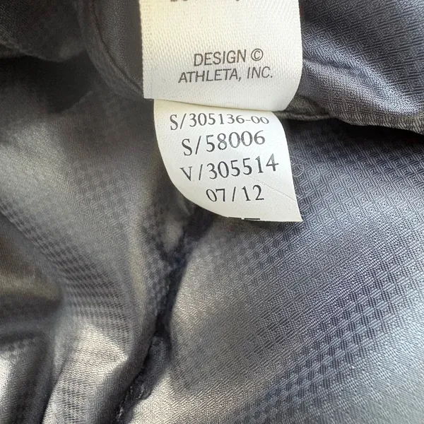 Athleta Fair Isle Goose Down Puffer Vest Grey Black Sm Atheisure Full‎ Zip Ski - Image 12
