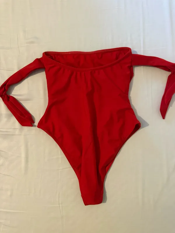Red Sexy One-Piece Bathing Suit - Image 3