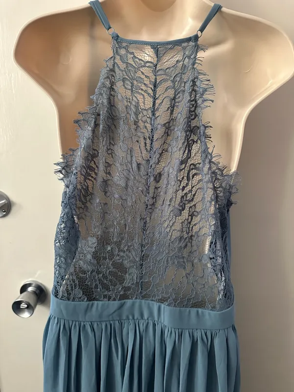 Lulu's Dusty Blue Spaghetti Strap Maxi Dress - Image 5