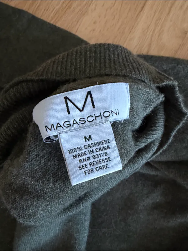 Magaschoni Turtleneck Cashmere Tunic Sweater - Hunter green Heather asymmetrical - Image 3