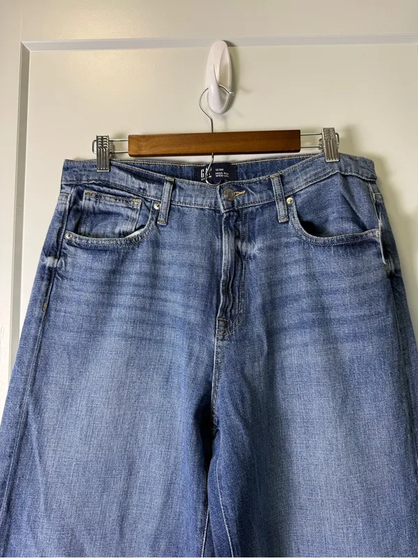 NWT GAP High Rise Wide Leg Jean Relaxed Comfort 100%‎ Cotton 12/31R - Image 4