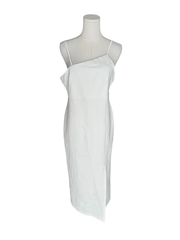 Petal & Pup - NWT Zahra White Asymmetrical Bridal Midi Dress Sz 12 - Image 3