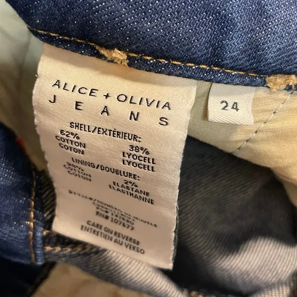 Alice + Olivia Blue Pleated Palazzo Baggy Wide Leg High Rise Denim Jeans Sz 24 - Image 5