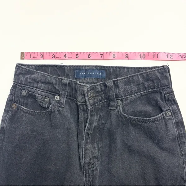 Faded‎ distressed black skater jeans size 00 100% cotton Aeropostale Mom jeans - Image 9