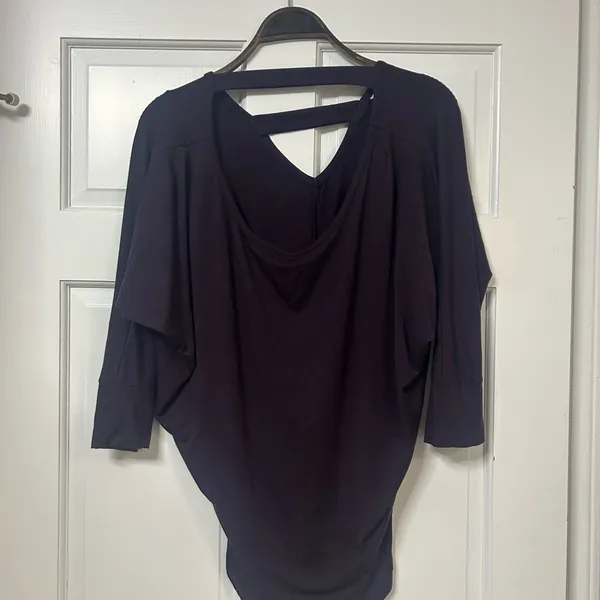 Market & Spruce Maroon V-Neck Dolman Tunic with Back Strap - Image 2