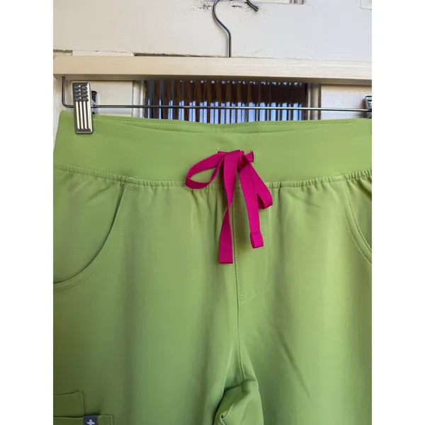 FIGS Kade Cargo Scrub Pants Matcha Green Pink Drawstring Size XS Petite 1000219P - Image 2