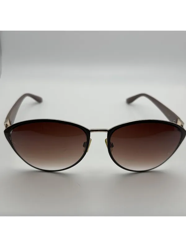 Jessica Simpson Gold & Brown Gradient Cat Eye Sunglasses - Image 3