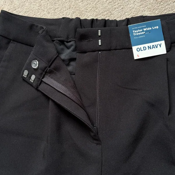 New Old Navy Extra High Rise Taylor Wide Leg Trousers Pants Black Size Large - Image 9