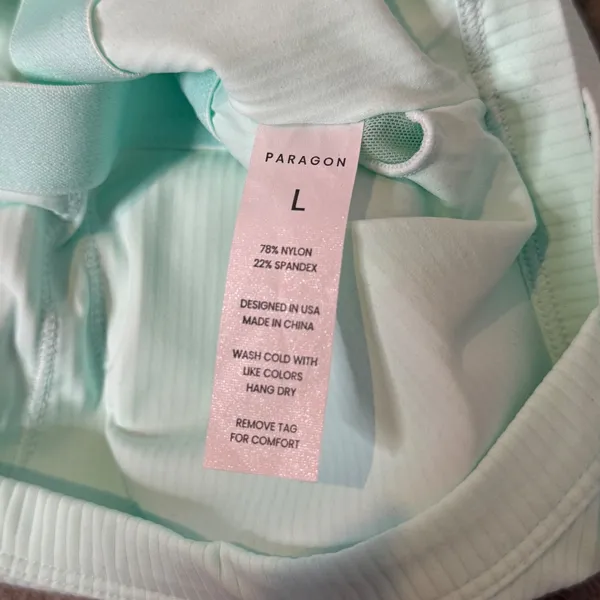 Paragon Fitwear Ribbed Shortsuit Activewear Pastel Green Size L Athletic‎ Padded - Image 2