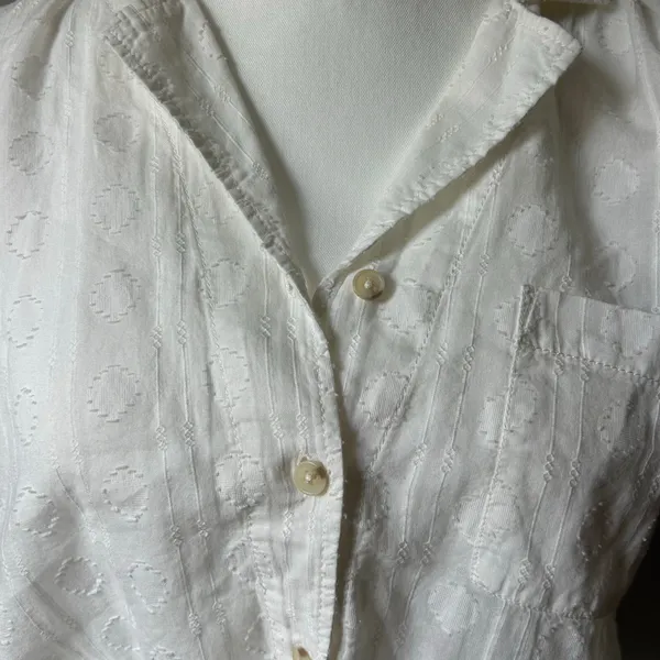 Pilcro White Collared Cropped Tie Up Blouse Top Size Extra Small - Image 4