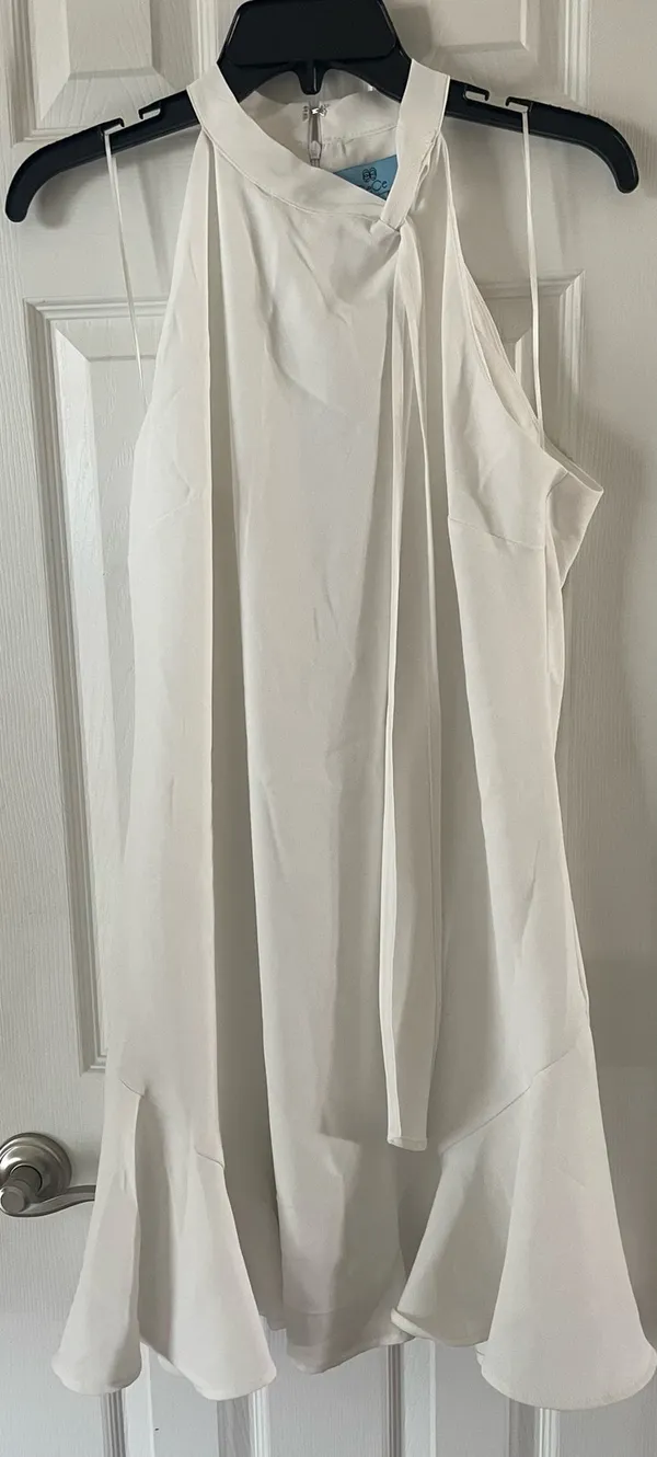 CeCe tie at neck Women's Dress, Sleeveless, White, $35 Size M, B52 - Image 2