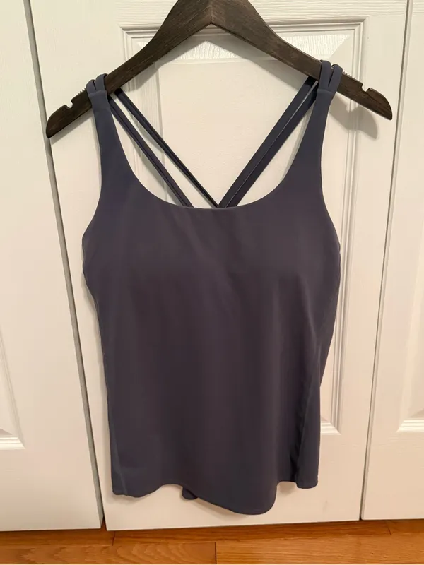 Halara UltraSculpt Round Neck Crisscross Back Running Tank Tops DD-F Cups - Image 3