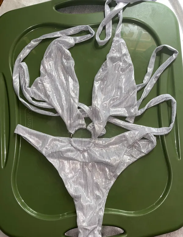 One Piece Swimwear Silver Size M - Image 3