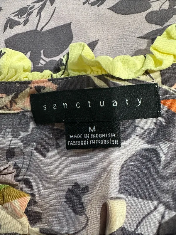 Sanctuary “After Party” Boho Floral Tie‑Neck Blouse – Size Medium - Image 12