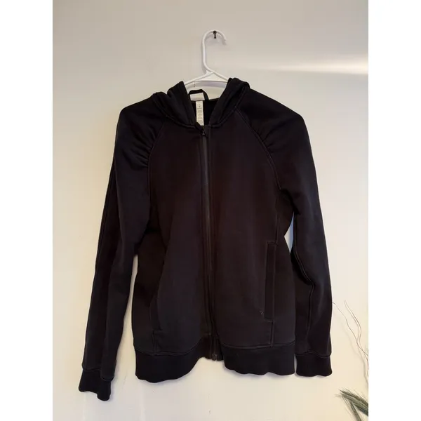 Lululemon Scuba Hoodie Full Zip Black Cotton Fleece Sweatshirt Womens 6 - Image 2