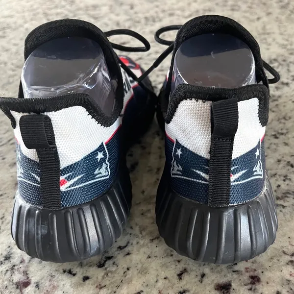 New England Patriots Sneakers Womens 37 White Navy Red NFL‎ Fan Gear Knit Shoes - Image 2