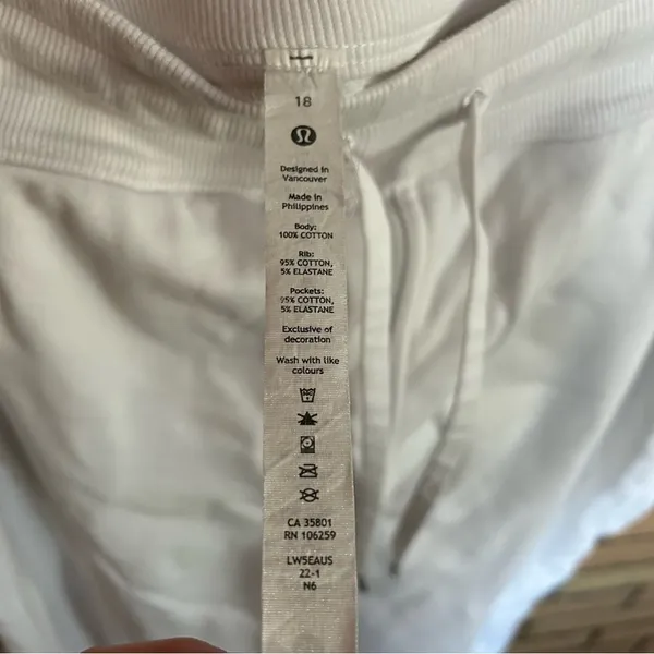 Lululemon Scuba High-Rise French Terry Jogger White Sweatpants Women’s Size 18 - Image 5