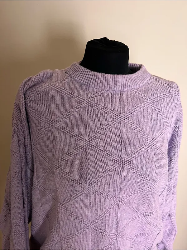Van Heusen Vintage Lavender Textured Crewneck Sweater - Image 2