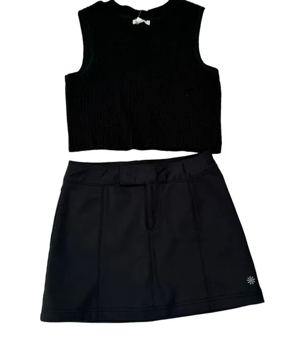 Athleta Athletic Adjustable Waist Tennis Stretch Mini Skirt Black Size 2 - Image 4
