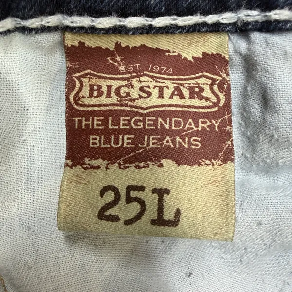 Big Star Jeans Womens 25 Nina Blue Y2K Western Thick Stitch Low Rise Straight - Image 4