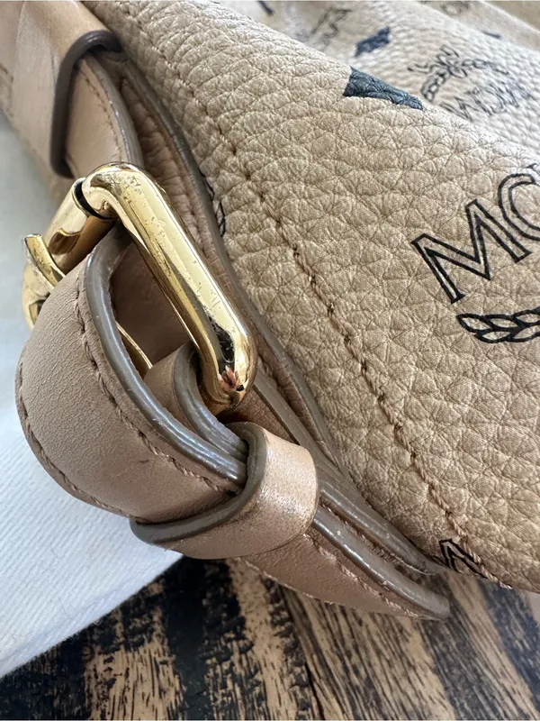 MCM Visetos Signature Beige HOBO Bag - Image 6