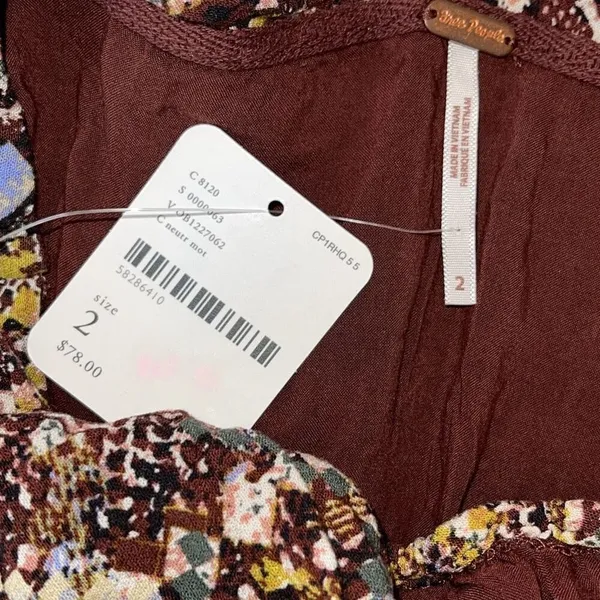 Free People Womens Animal Print Boho Flowy Mini Skirt Brown‎ Size 2 NWT - Image 6