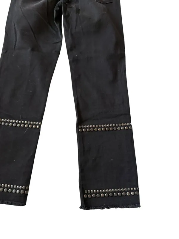 FRAME Le High Straight Studded Black Jeans Size 27 - Image 4