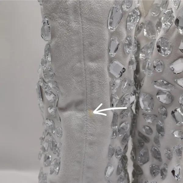 Lauren Lorraine Hana Rhinestone Cowboy Boots White Western Glam Size 10 Cowgirl - Image 12