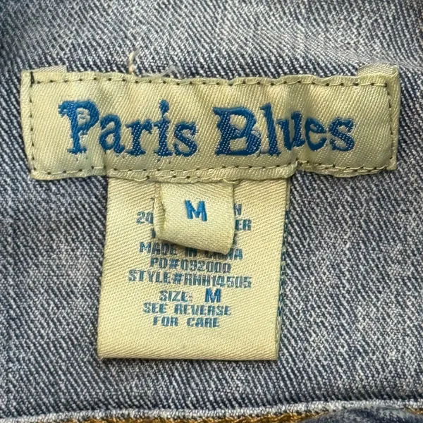 Paris Blues Denim Vest Medium Blue Acid Wash Vintage Y2K Sleeveless Jean Jacket - Image 3