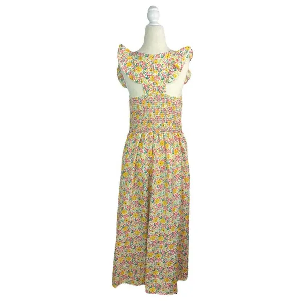 Anthropologie Cool Mode Ditsy Floral Smocked Bodice Midi Dress - Size L | Large - Image 4