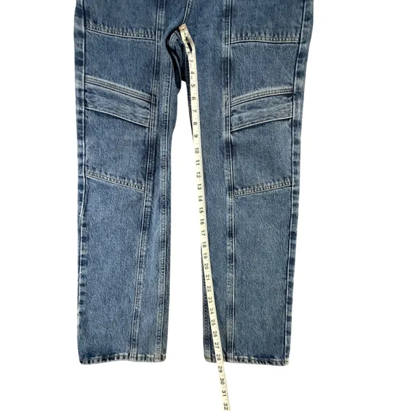 Agolde Cooper Cargo Jeans 28 Blue Organic Cotton Relaxed High Waisted Utility - Image 10