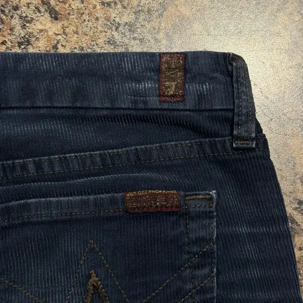 7 For All Mankind Bootcut Corduroy Pants A Pocket Low Rise Navy Minimalist 29 - Image 11