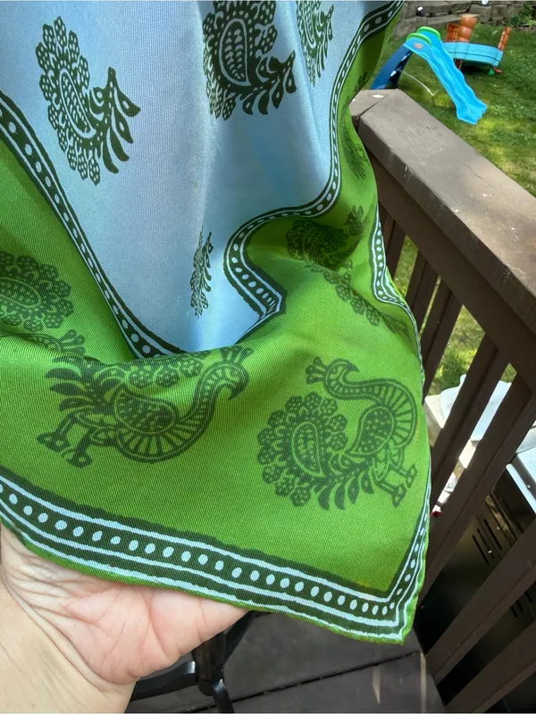 Vtg VERA Scarves By Vera Green 100% Silk Square Scarf 27” X 27” Made In Japan - Image 6