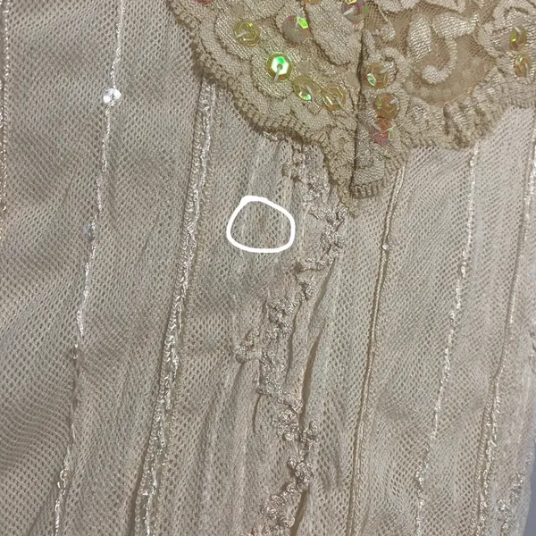 Vintage Y2K Camisole XL Asymmetrical Fairycore Sequin Lace Angelcore Coquette - Image 5