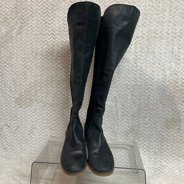 Lucky Brand Tilaree Womens Black Leather Suede Slip On Tall Boots Size 6.5‎ - Image 11