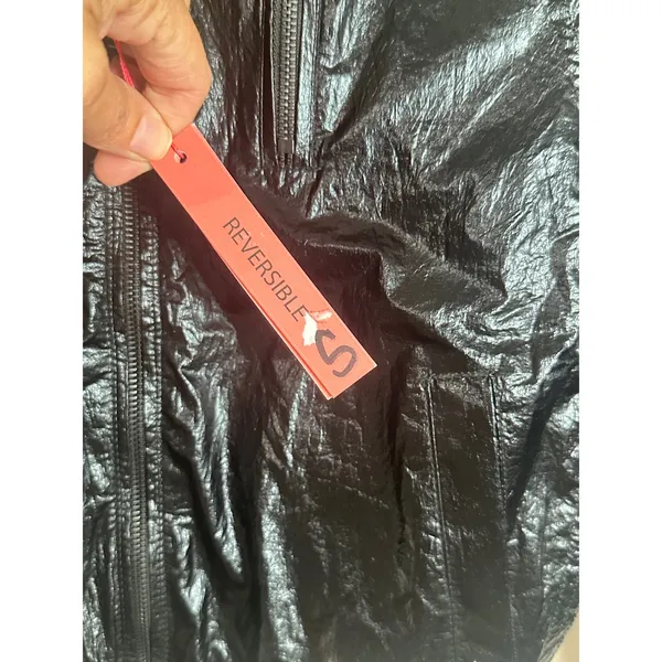 BlankNYC Reversible Metallic Hooded Windbreaker Jacket Black Silver 02LK9819 M - Image 3