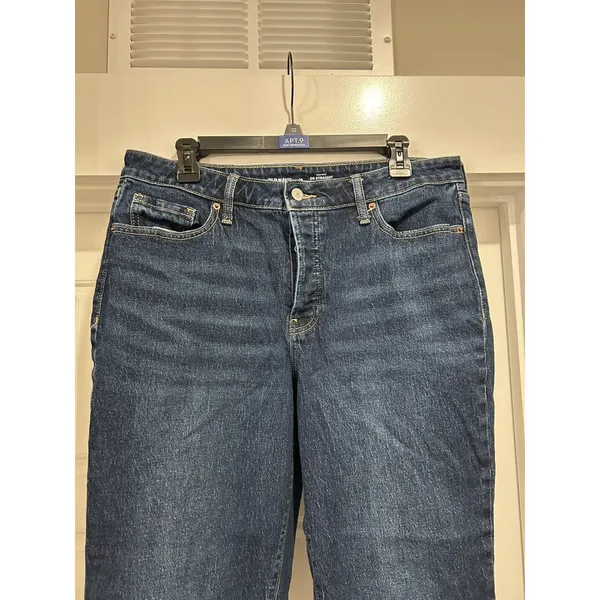 Old Navy Women’s High Rise OG Straight Jeans Dark Wash Button Fly Size 14 - Image 2