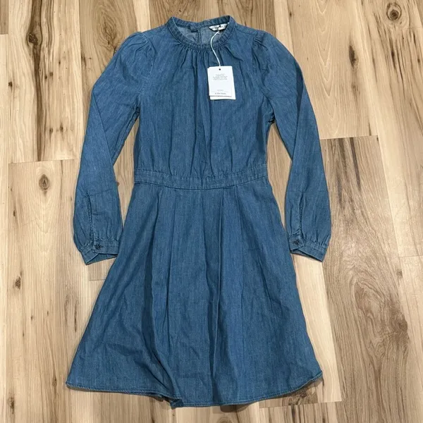 NEW & Other Stories Denim Blue Chambray Long Sleeve Short Dress Women’s 4 - Image 3