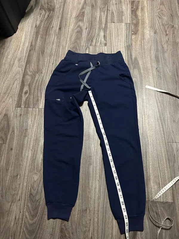 Figs Navy Jogger Scrub Pants with Gray Drawstring - Image 7