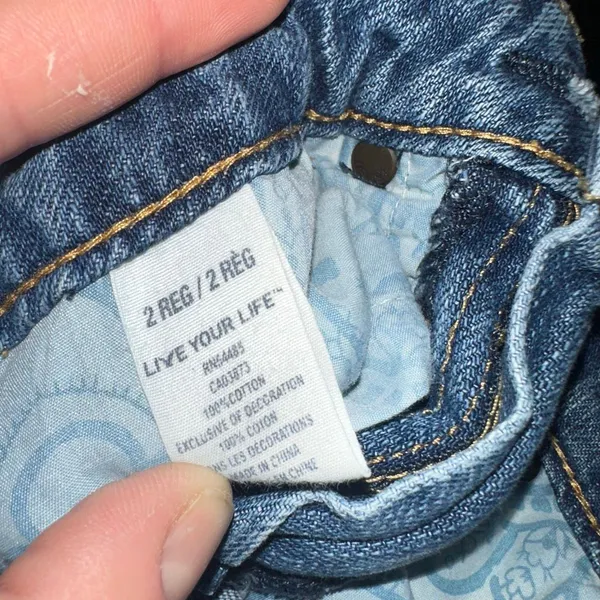 American Eagle size 2 distressed straight light wash jeans - Image 3