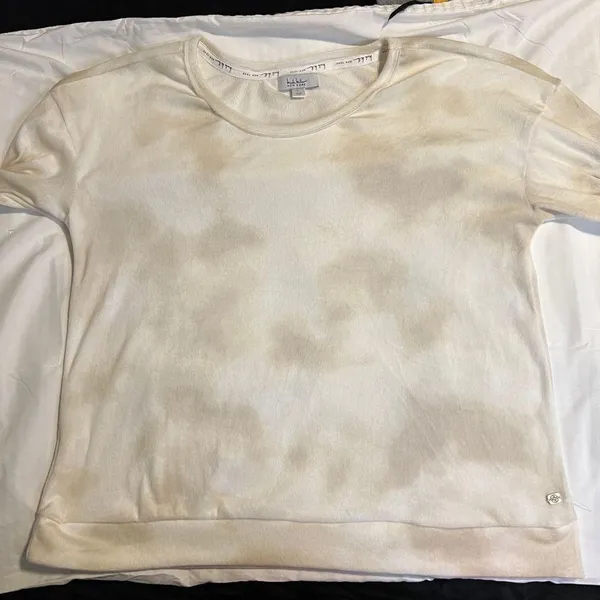 Nicole Miller Cozy Tie-Dye Loungewear Set Beige Cream Sweatshirt & Joggers Two-L - Image 9