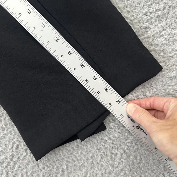 Loft The Peyton Trouser Pants Crepe Black Wide Leg Preppy Women's 8 x 30 - Image 10