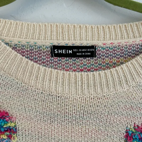 Heart Knit Sweater Size L - Image 3