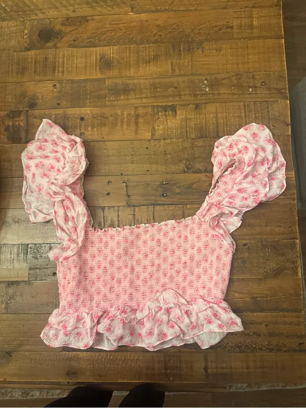 LOVESHACKFANCY Wrennly Crop Smock Top‎ - Image 2