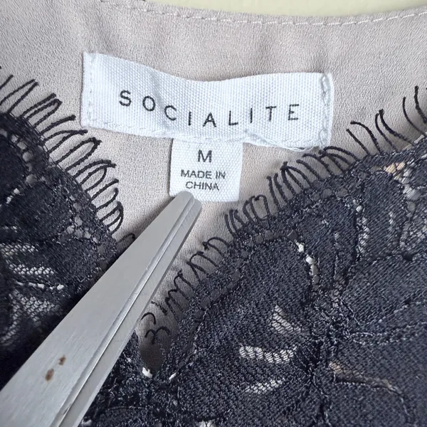 Socialite Cami Tank Top Medium Leopard Lace Layer Edgy Party - Image 3